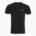 Alpha Industries Basic Small Logo T-shirt uomo nero/arancio neon 5
