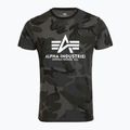 Alpha Industries Basic Camo - Polo mimetica nera da uomo