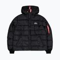 Alpha Industries Uomo Giacca con cappuccio in finto piumino nero 8
