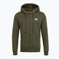 Felpa Alpha Industries Basic Zip SL da uomo, oliva scuro