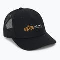 Cappello da baseball Alpha Industries Label Trucker nero da uomo