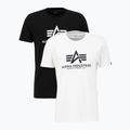 Alpha Industries uomo Basic T shirt 2 pezzi nero/bianco