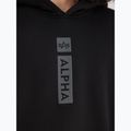 Alpha Industries Uomo Felpa con cappuccio con stampa a sbuffo, nero 5
