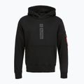 Alpha Industries Uomo Felpa con cappuccio con stampa a sbuffo, nero 6