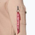 Felpa Alpha Industries Back Print Zip da uomo, color corallo polveroso 4