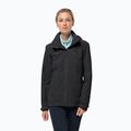 Jack Wolfskin giacca da pioggia da donna Evandale nero