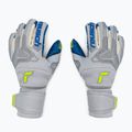 Guanti da portiere Reusch Attrakt Freegel Fusion Ortho-Tec grigio vapore/giallo sicurezza/blu