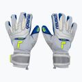 Guanti da portiere Reusch Attrakt Gold X grigio vapore/giallo sicurezza/blu scuro