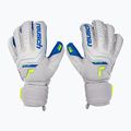 Guanti da portiere Reusch Attrakt Gold Evolution Cut grigio vapore/giallo sicurezza/blu scuro