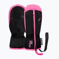 Guanti da sci per bambini Reusch Ben Mitten black/ knockout pink