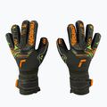Guanti da portiere per bambini Reusch Attrakt Gold X Finger Support verde deserto/arancio shock/nero