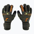 Guanto da portiere Reusch Attrakt Duo Ortho-Tec verde deserto/arancio shocking/nero