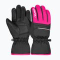 Guanti da sci Reusch per bambini Alan nero/rosa glo 5