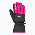 Guanti da sci per bambini Reusch Alan Junior black/pink glo 3