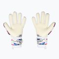 Guanti da portiere per bambini Reusch Attrakt RE:GRIP NC Junior blu/rosa/bianco 3