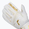 Guanti da portiere per bambini Reusch Attrakt AB1 Solid Junior white/gold 4