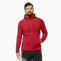 Felpa in pile da uomo Jack Wolfskin Baiselberg Hooded FZ red glow