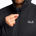 Felpa da trekking da uomo Jack Wolfskin Peak District con cappuccio e cerniera integrale nera 5