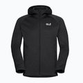 Felpa da trekking da uomo Jack Wolfskin Peak District con cappuccio e cerniera integrale nera 7