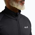 Felpa da trekking da uomo Jack Wolfskin Peak District Full Zip nera 4