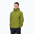 Giacca da pioggia Jack Wolfskin Pack & Go Shell da uomo Cipresso dorato