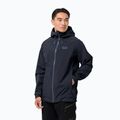 Jack Wolfskin giacca da pioggia Highest Peak da uomo blu notte