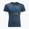 Maglietta da trekking Jack Wolfskin Peak Graphic da uomo, blu tuono