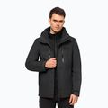 Jack Wolfskin Jasper, giacca da pioggia da uomo, nero