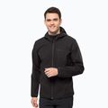 Giacca softshell Jack Wolfskin Bornberg Hoody nera da uomo