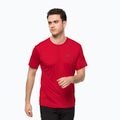 Maglietta da trekking da uomo Jack Wolfskin Tech adrenaline rosso