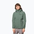 Jack Wolfskin Stormy Point 2L giacca antipioggia da donna verde picnic