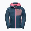 Jack Wolfskin Active Hike, giacca da pioggia per bambini blu scuro/viola 5