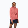 Giacca da trekking da donna Jack Wolfskin Modesto con cappuccio rosa sbiadito