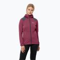 Jack Wolfskin giacca da trekking da donna Kolbenberg con cappuccio FZ rosso sangria