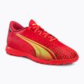 Scarpe da calcio PUMA Ultra Play TT da bambino corallo acceso/luce frizzante/puma nero