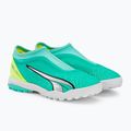 Scarpe da calcio PUMA Ultra Match Ll TT + Mid per bambini, blu elettrico/puma bianco/giallo veloce 4