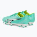 Scarpe da calcio PUMA Ultra Play FG/AG electric peppermint/puma white/fast yellow da bambino 3