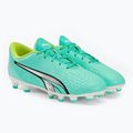 Scarpe da calcio PUMA Ultra Play FG/AG electric peppermint/puma white/fast yellow da bambino 4