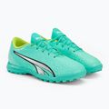 Scarpe da calcio PUMA Ultra Play TT electric peppermint/puma white/fast yellow per bambini 4