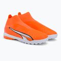 Scarpe da calcio PUMA uomo Ultra Match+ LL TT ultra arancione/puma bianco/blu glimmer 4