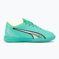 Scarpe da calcio PUMA Ultra Play IT da bambino, color menta piperita elettrica/puma bianca/giallo veloce 2