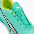 Scarpe da calcio PUMA Ultra Play IT da bambino, color menta piperita elettrica/puma bianca/giallo veloce 8