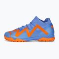 PUMA Future Match TT + Mid blu glimmer/puma bianco/ultra arancione scarpe da calcio per bambini 10