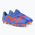 Scarpe da calcio PUMA Future Play FG/AG blu glimmer/puma bianco/ultra arancione per bambini 4
