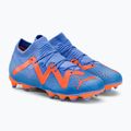 Scarpe da calcio PUMA Future Match FG/AG blu glimmer/puma bianco/ultra arancione per bambini 4