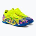Scarpe da calcio PUMA Future Match Energy IT + Mid da bambino ultra blu/allarme giallo/rosa luminoso 4