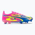 Scarpe da calcio da uomo PUMA Ultra Ultimate Energy FG/AG rosa luminoso/ultra blu/giallo allerta 2