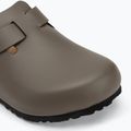 BIRKENSTOCK infradito Boston NL regolare in pelle liscia grigio cemento 7