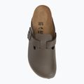 BIRKENSTOCK infradito Boston NL Narrow pelle liscia grigio cemento 5