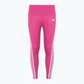 Leggings per bambini adidas Essentials Aerorady 3-Stripes a vita alta semi lucidi fucsia/bianco